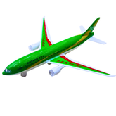Boeing 777 Toy Plane for Kids – Die-Cast Jet with Light & Pull-Back Action (Green & Red Available)